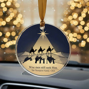 Wise Men Still Seek Him Nativity Scene Personalized Christmas Ornament