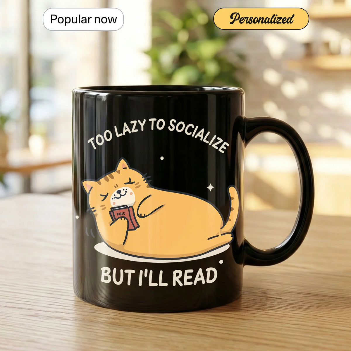 Too Lazy to Socialize Cat - Gift Mug - Faith In My Bag is a brand operated by Gemini Clothing LLC