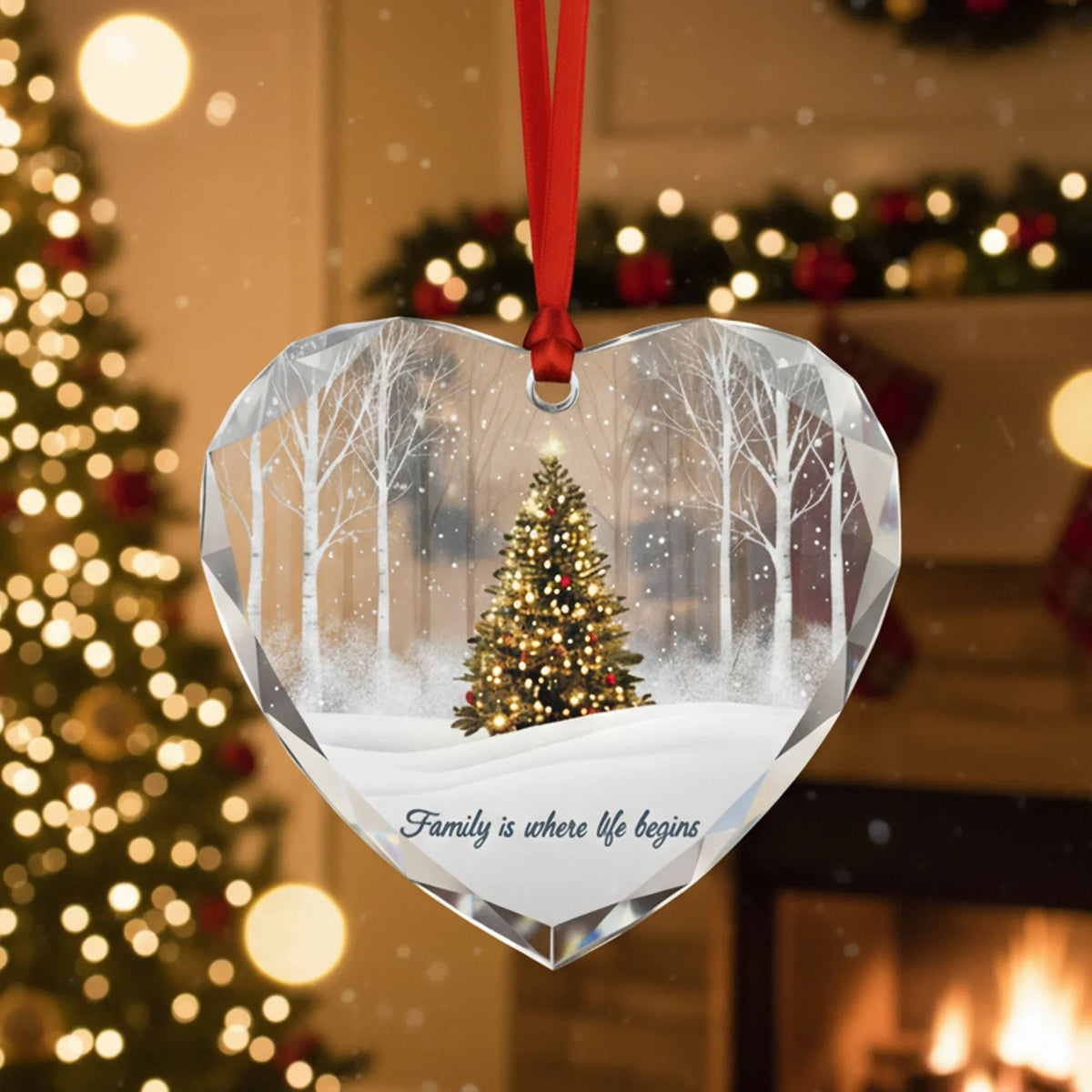 Family Glass Heart - Personalized Christmas Ornament - Faith In My Bag is a brand operated by Gemini Clothing LLC