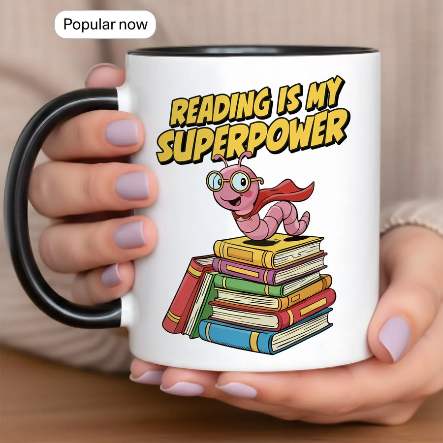 Reading is my Superpower Gift Mug - Faith In My Bag is a brand operated by Gemini Clothing LLC
