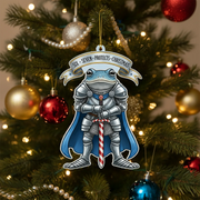 Frog Knight Christmas - Personalized Christmas Ornament - Faith In My Bag is a brand operated by Gemini Clothing LLC
