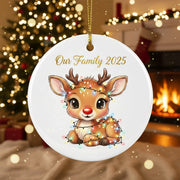 Reindeer Family 2025 2026 - Personalized Christmas Ornament - Faith In My Bag is a brand operated by Gemini Clothing LLC