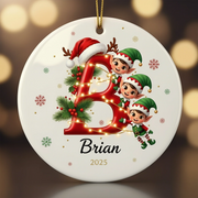 Elf Alphabet 2025 2026 - Personalized Christmas Ornament - Faith In My Bag is a brand operated by Gemini Clothing LLC