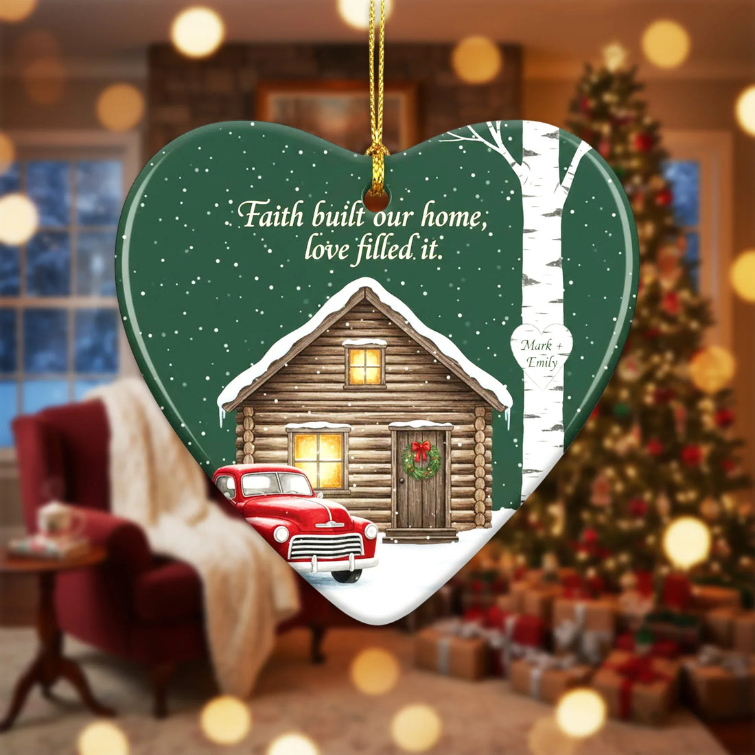Home Blessed by - Personalized Christmas Ornament - Faith In My Bag is a brand operated by Gemini Clothing LLC