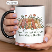Too Many Books Quote with Vintage Flowers - Gift Mug - Faith In My Bag is a brand operated by Gemini Clothing LLC
