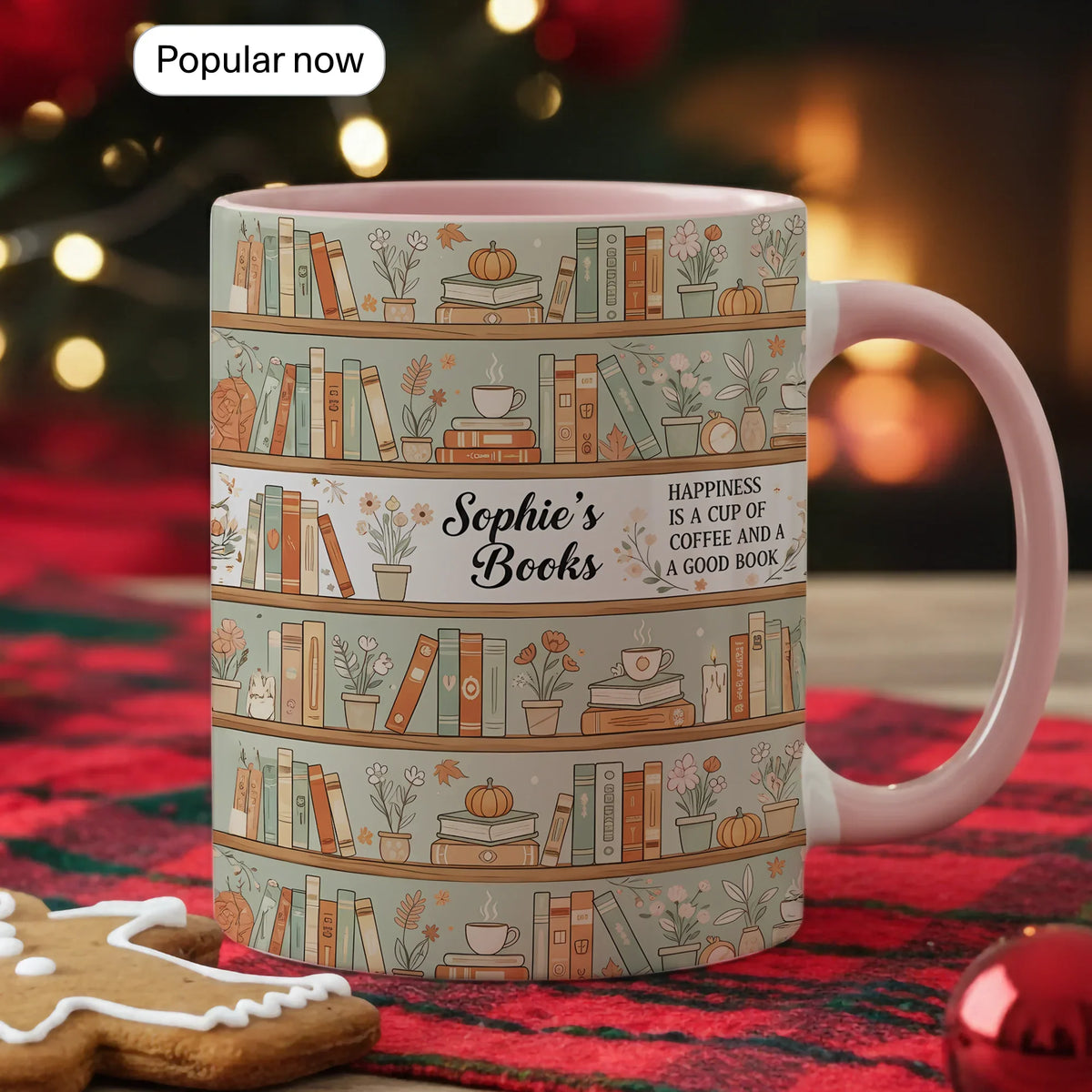 Happiness is a Cup of Coffee and a Good Book - Personalized Gift Mug - Faith In My Bag is a brand operated by Gemini Clothing LLC