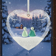 Friends Glass Heart - Personalized Christmas Ornament - Faith In My Bag is a brand operated by Gemini Clothing LLC