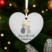 Jesus is the Rock I Stand On Christmas Ornament