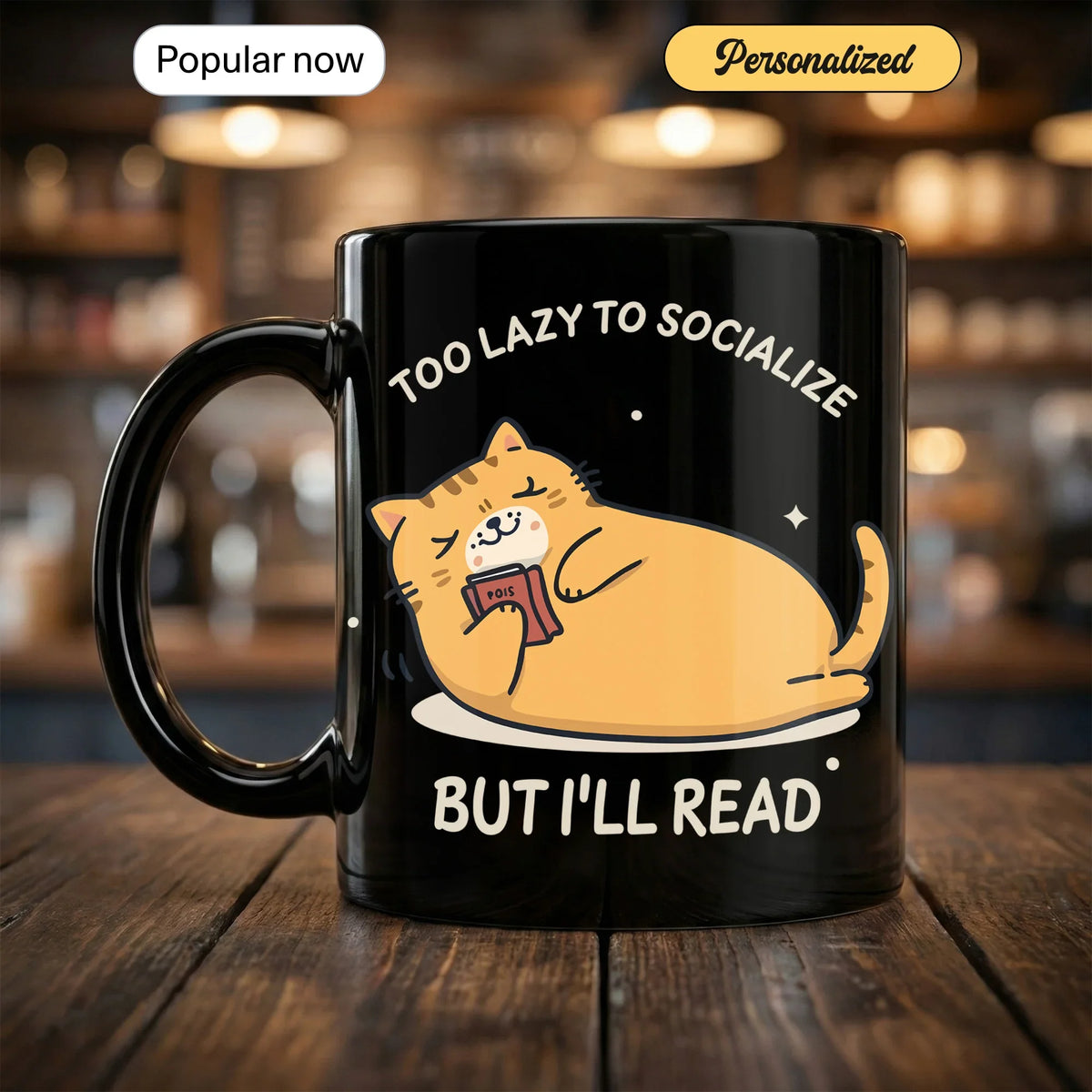 Too Lazy to Socialize Cat - Gift Mug - Faith In My Bag is a brand operated by Gemini Clothing LLC