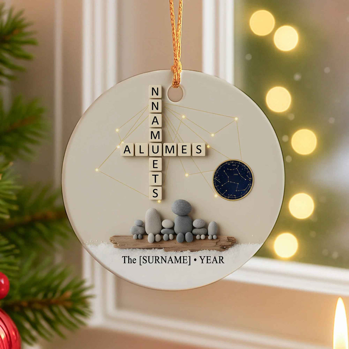 Family Scrabble Personalized Christmas Ornament