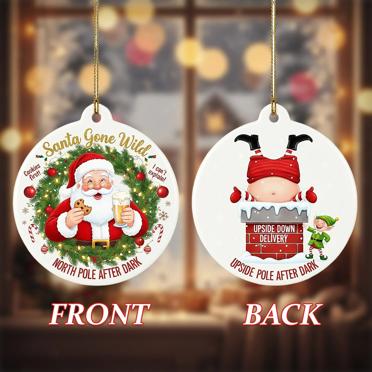 Santa Gone Wild - Christmas Ornament - Faith In My Bag is a brand operated by Gemini Clothing LLC