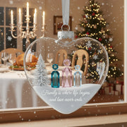 Family is Where Life Begins Glass - Christmas Ornament - Faith In My Bag is a brand operated by Gemini Clothing LLC