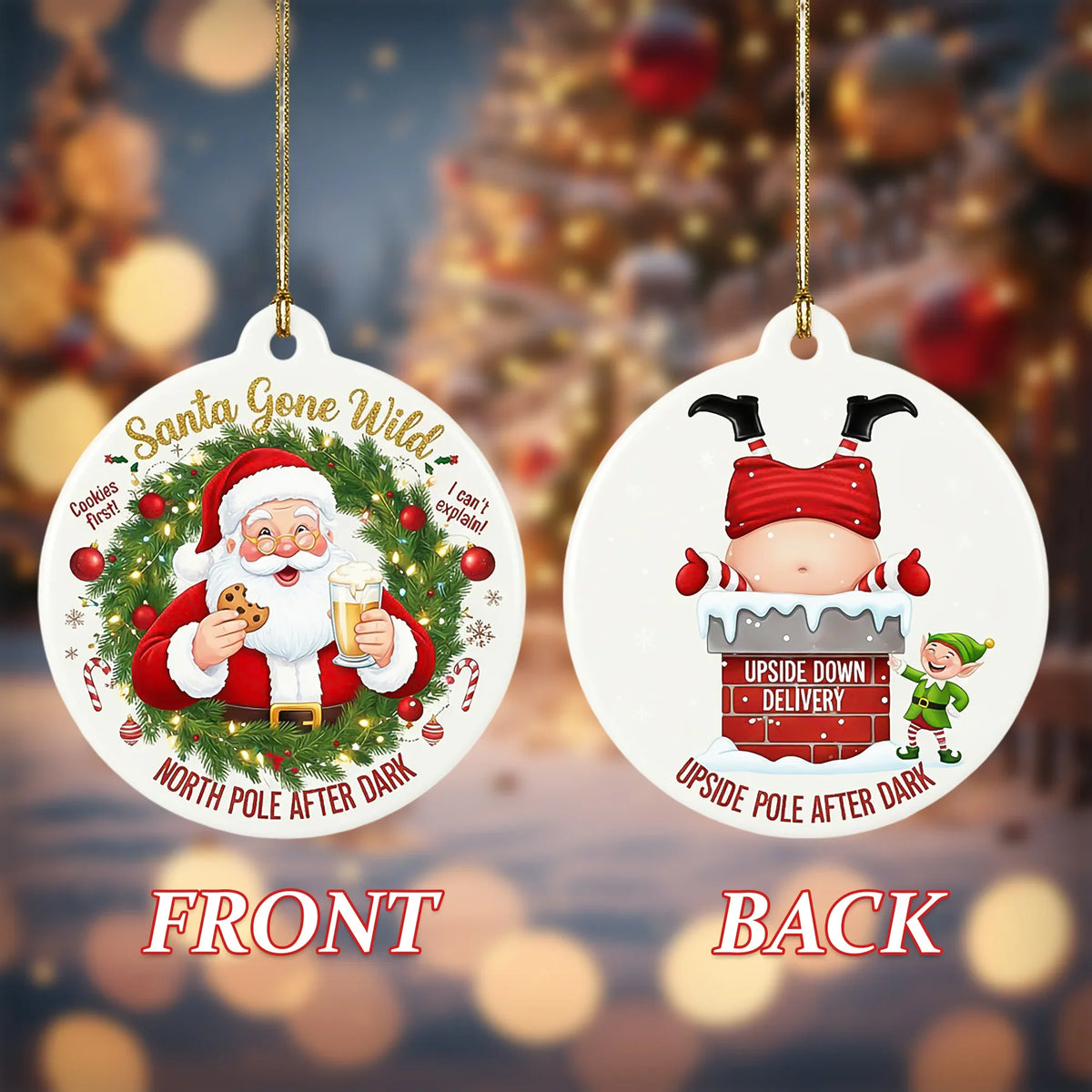 Santa Gone Wild - Christmas Ornament - Faith In My Bag is a brand operated by Gemini Clothing LLC