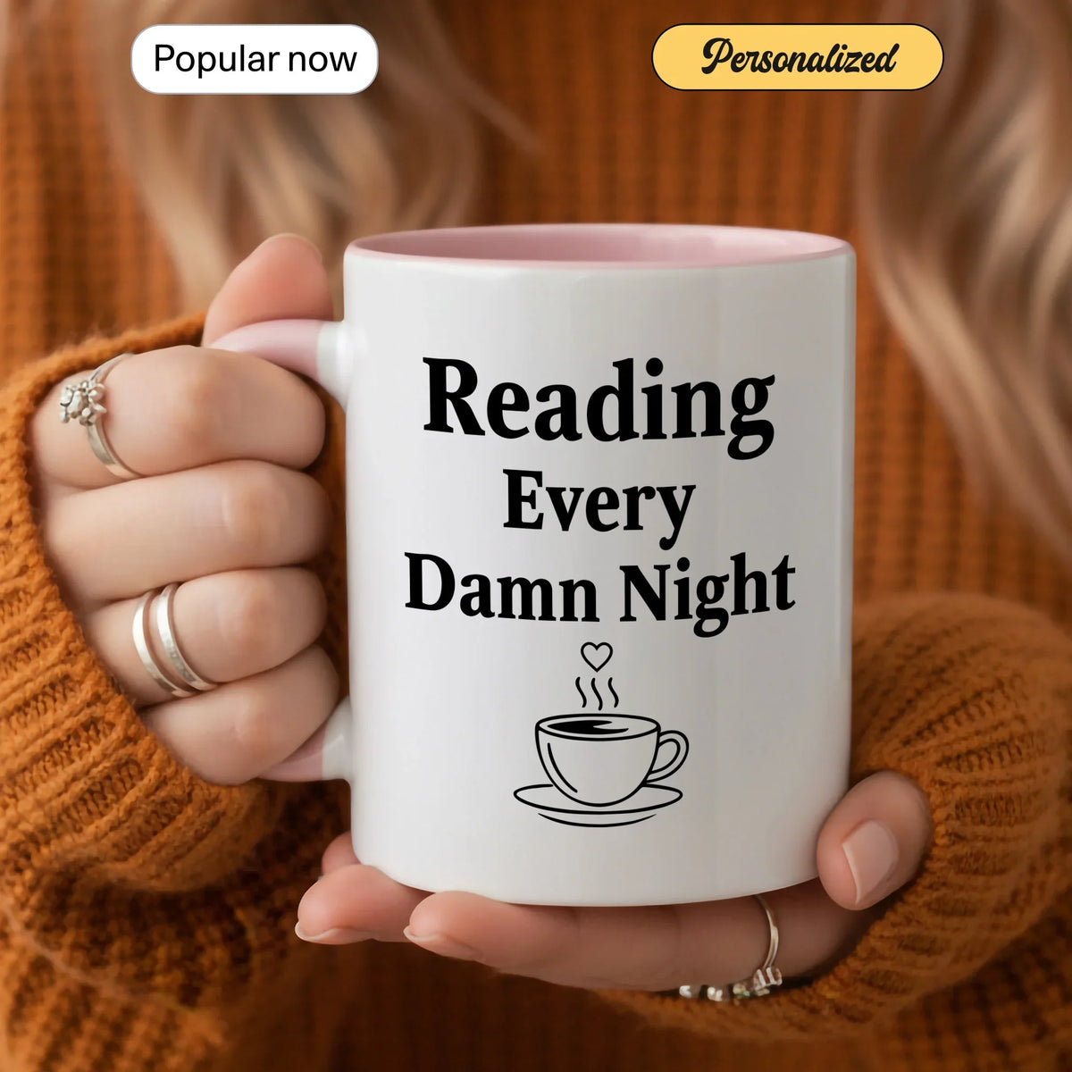 Late-Night Reading - Personalized Gift Mug - Faith In My Bag is a brand operated by Gemini Clothing LLC