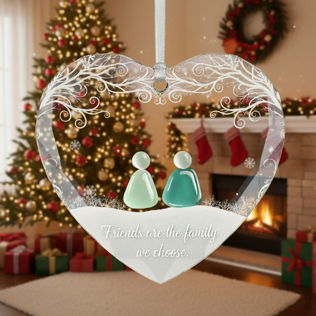 Friends Glass Heart - Personalized Christmas Ornament - Faith In My Bag is a brand operated by Gemini Clothing LLC