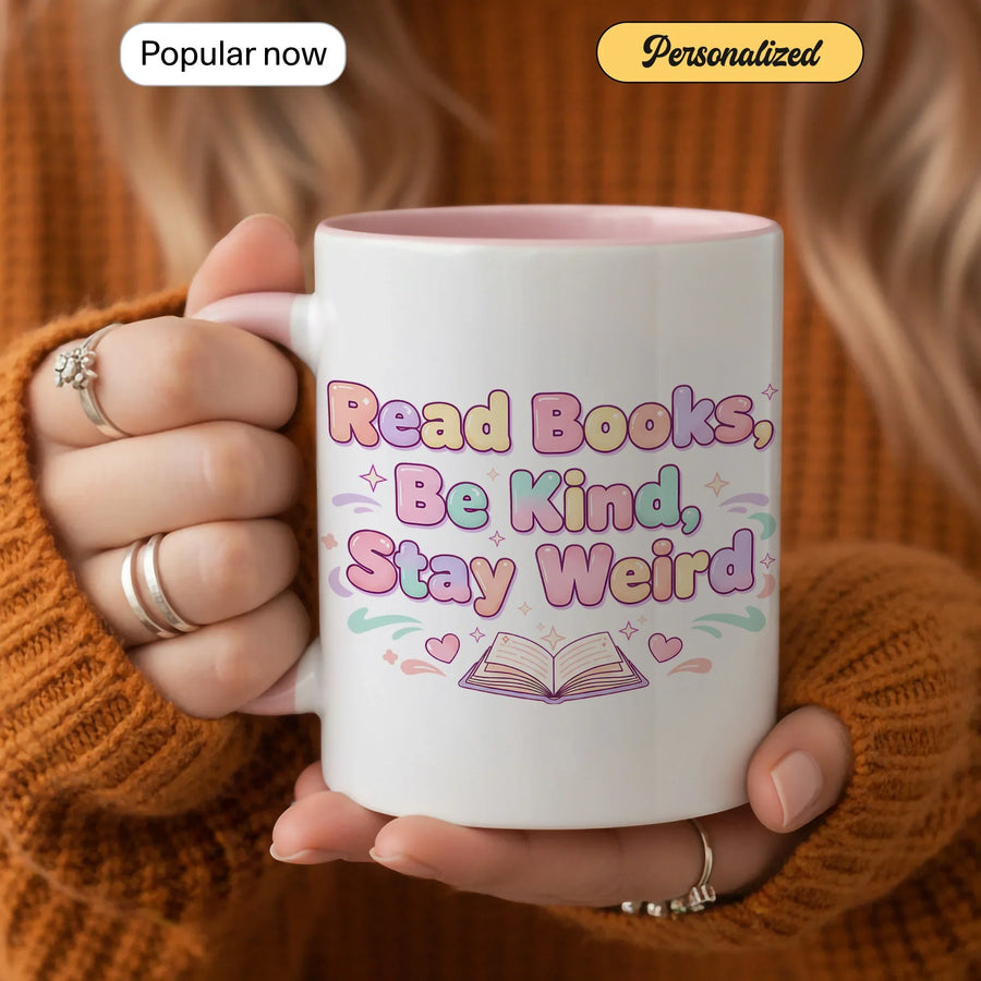 Read Books, Be Kind, Stay Weird - Personalized Gift Mug - Faith In My Bag is a brand operated by Gemini Clothing LLC