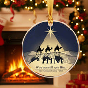 Wise Men Still Seek Him Nativity Scene Personalized Christmas Ornament