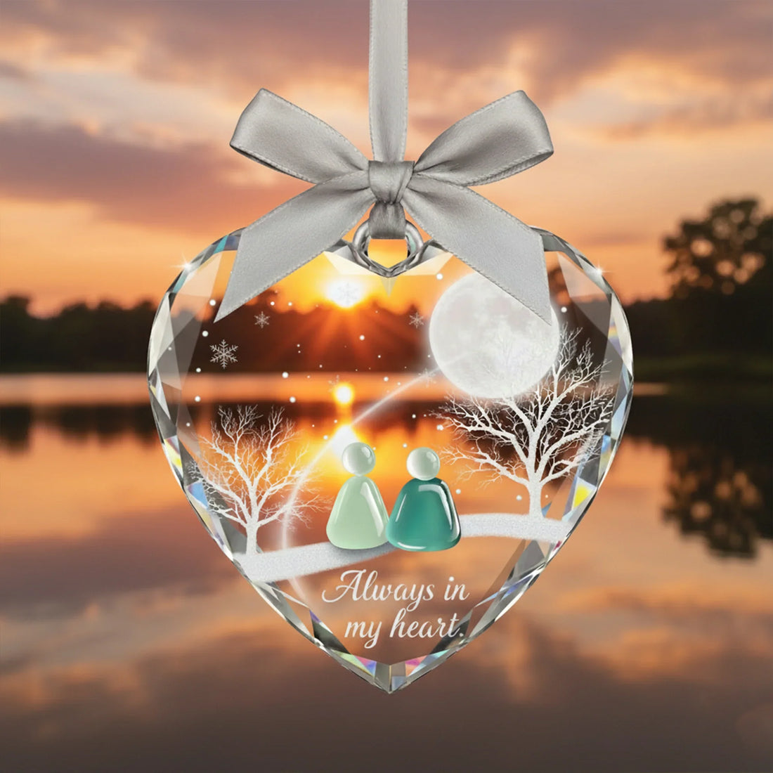 Always in my Heart Glass - Christmas Ornament - Faith In My Bag is a brand operated by Gemini Clothing LLC