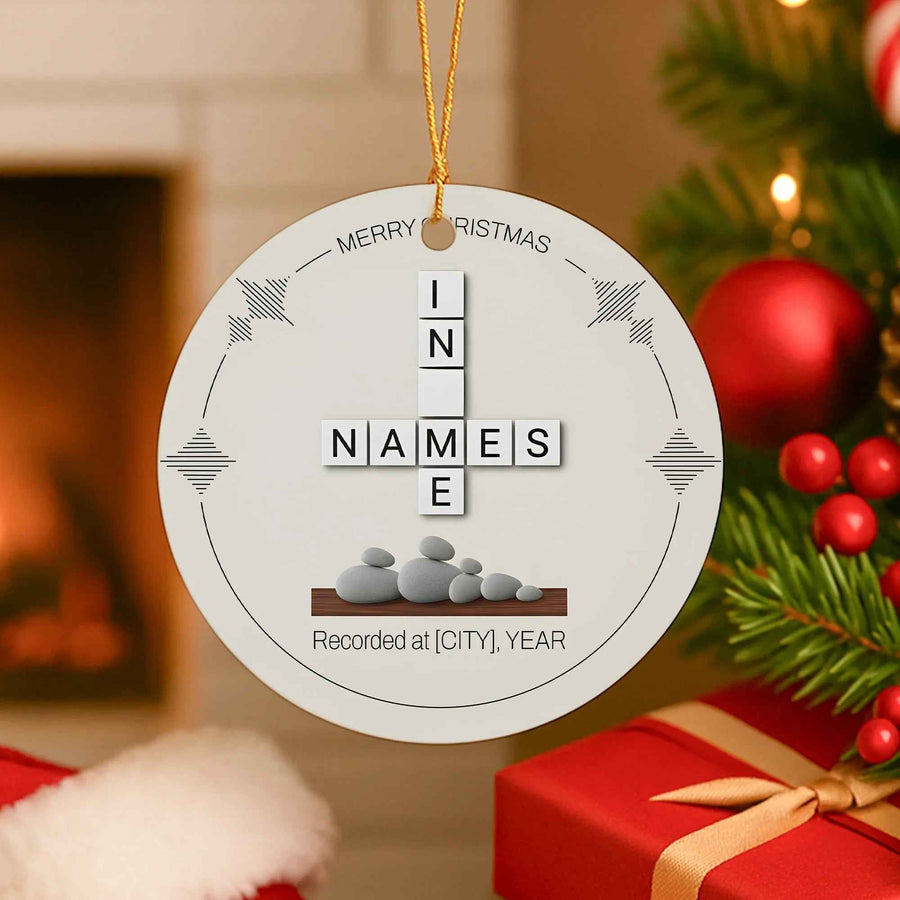 Christmas with City & Year Personalized Christmas Ornament