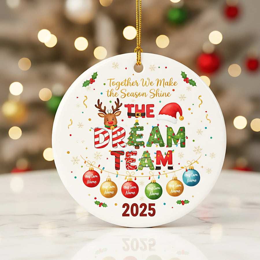 Dream Team 2025 Personalized Christmas Ornament - Faith In My Bag is a brand operated by Gemini Clothing LLC