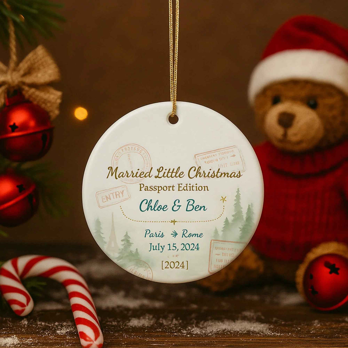 Married Little Christmas Personalized Christmas Ornament