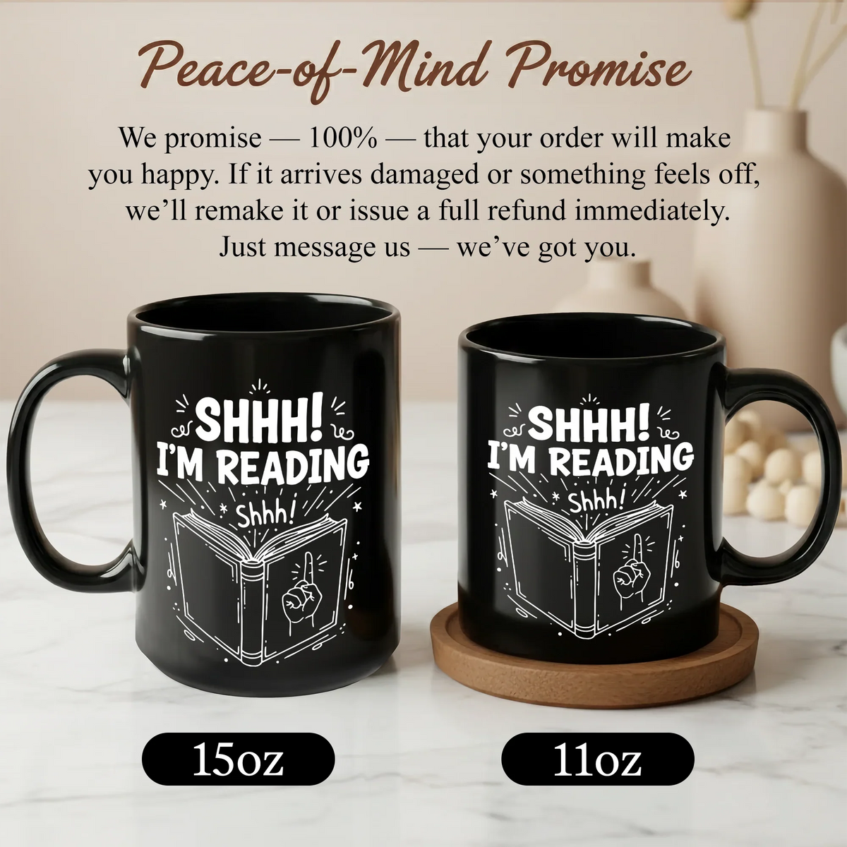 Shhh I'm Reading Coffee - Gift Mug - Faith In My Bag is a brand operated by Gemini Clothing LLC