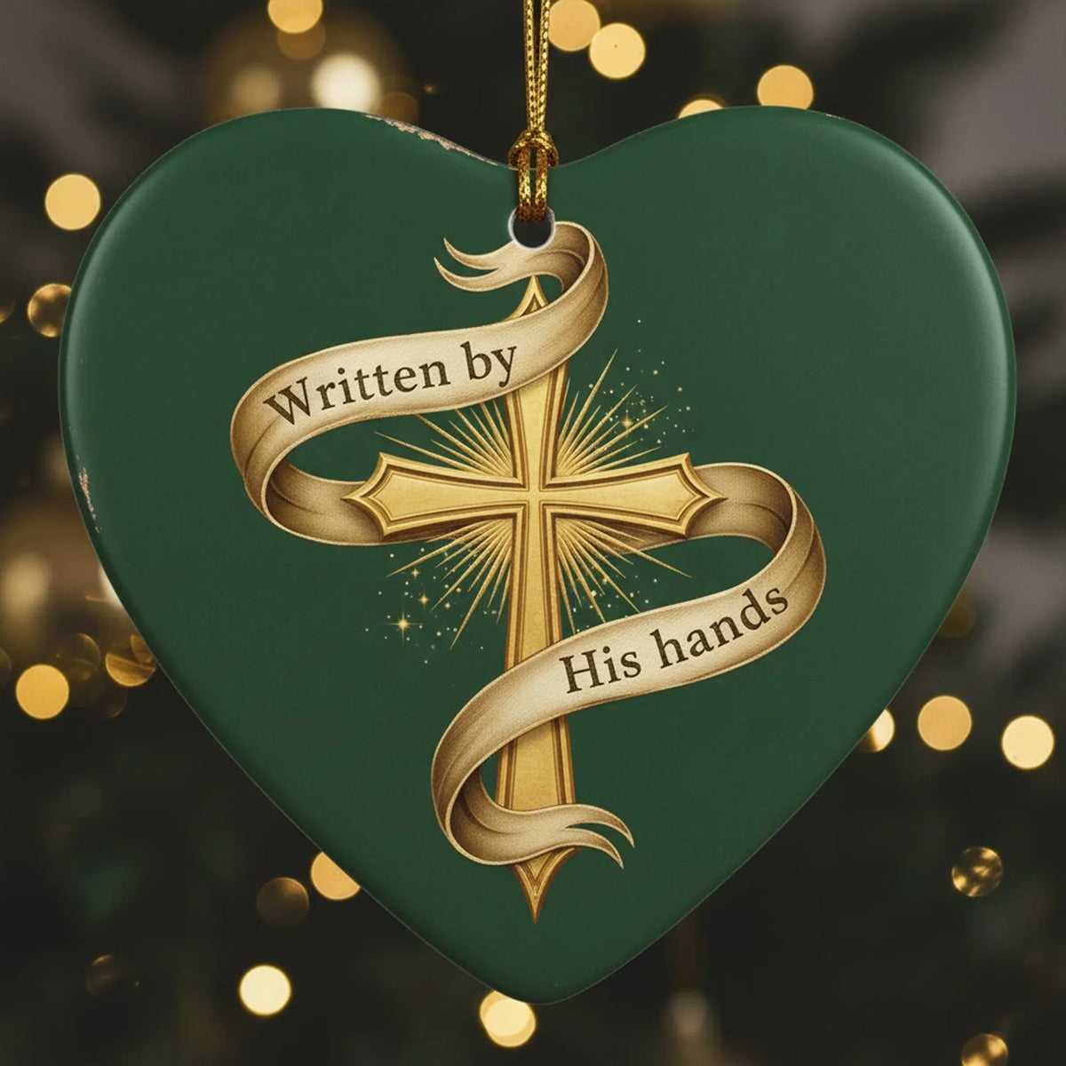 Written by His Hands 2025 - Christmas Ornament - Faith In My Bag is a brand operated by Gemini Clothing LLC