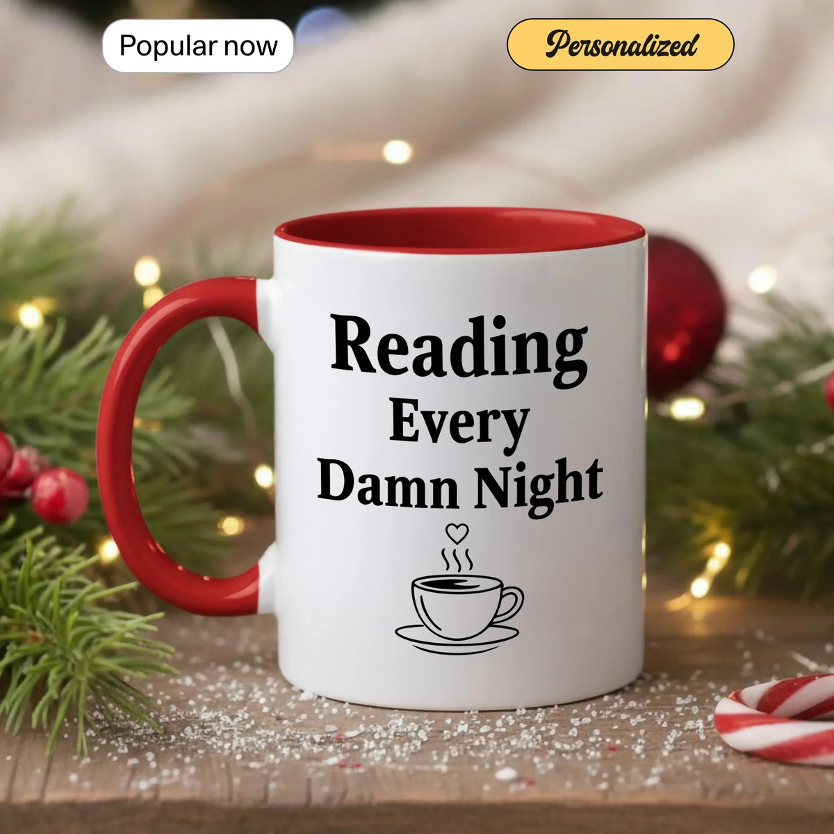 Late-Night Reading - Personalized Gift Mug - Faith In My Bag is a brand operated by Gemini Clothing LLC