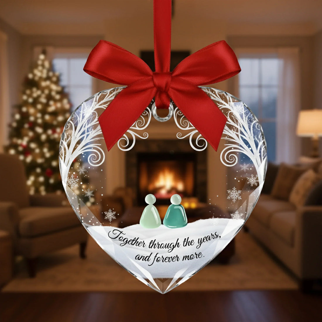 Together Through the Years Crystal Heart - Christmas Ornament - Faith In My Bag is a brand operated by Gemini Clothing LLC