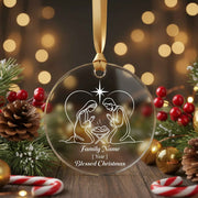 Holy Family Blessed Christmas Nativity Scene Personalized Christmas Ornament