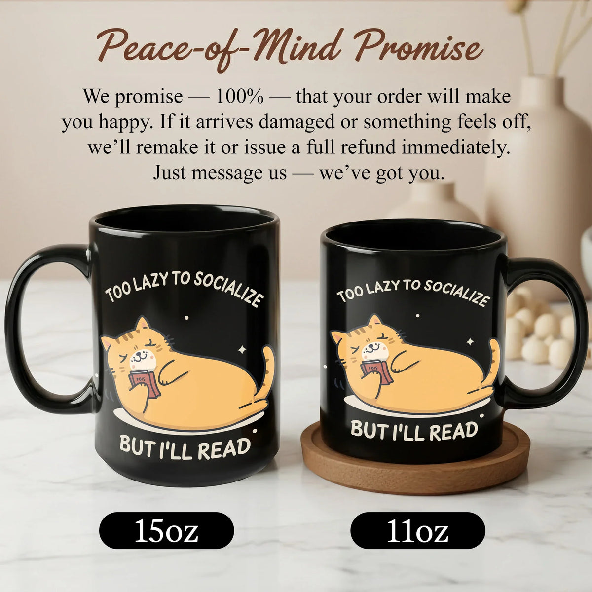 Too Lazy to Socialize Cat - Gift Mug - Faith In My Bag is a brand operated by Gemini Clothing LLC