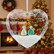 Friends Glass Heart - Personalized Christmas Ornament - Faith In My Bag is a brand operated by Gemini Clothing LLC