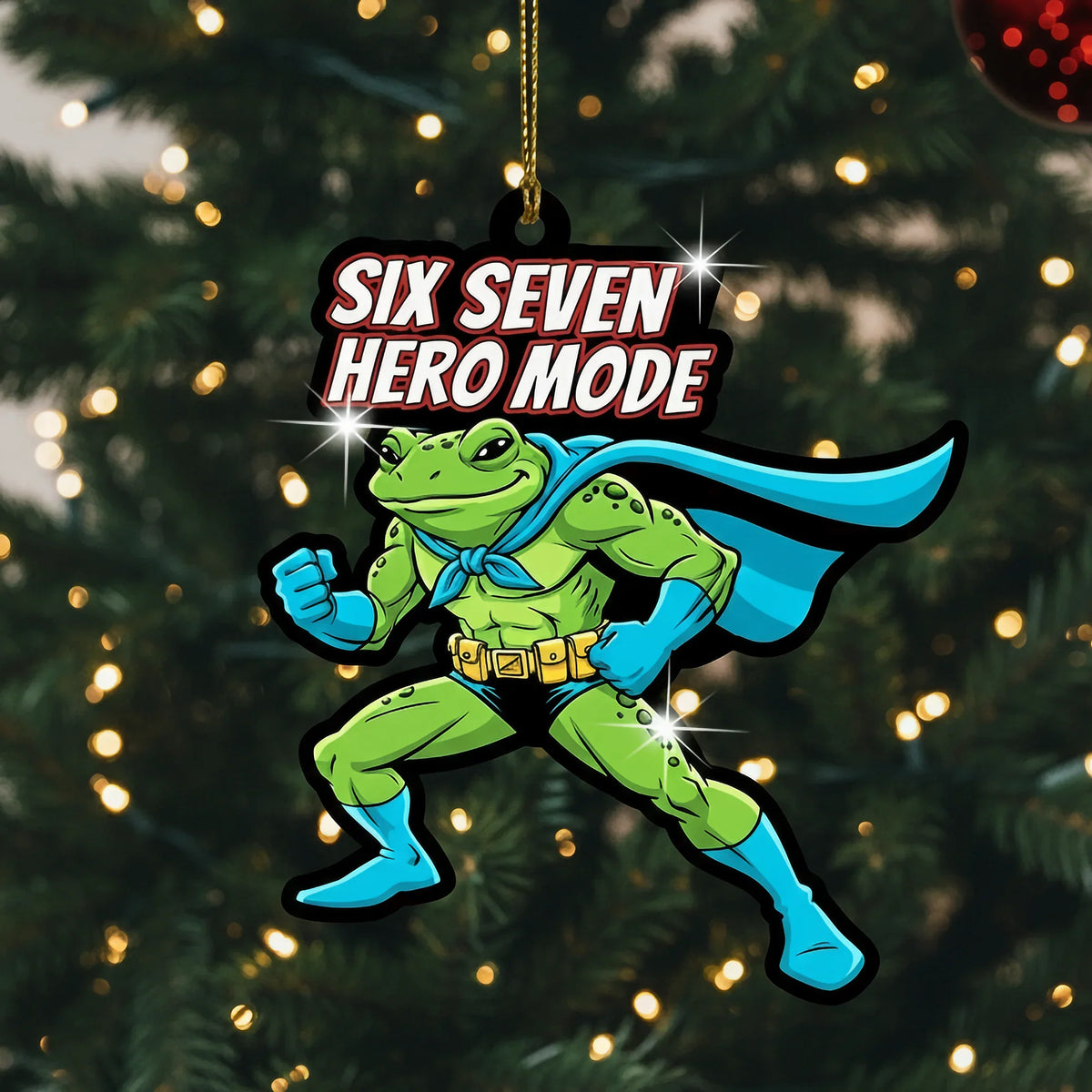 Superhero Frog - Personalized Christmas Ornament - Faith In My Bag is a brand operated by Gemini Clothing LLC