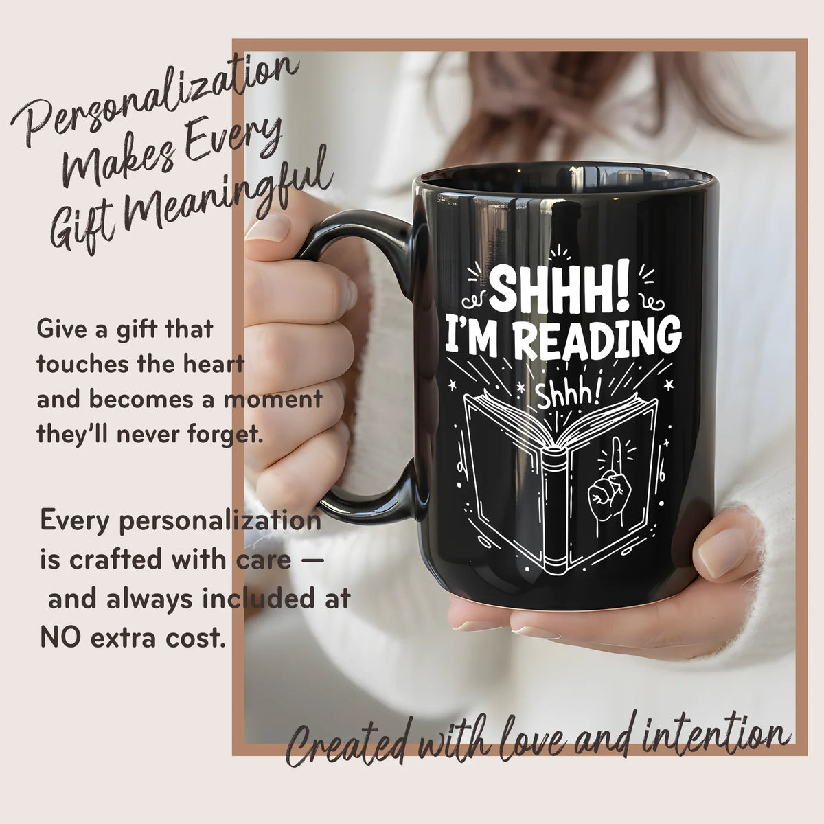 Shhh I'm Reading Coffee - Gift Mug - Faith In My Bag is a brand operated by Gemini Clothing LLC