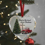 Christ At the Heart Glass Personalized Christmas Ornament