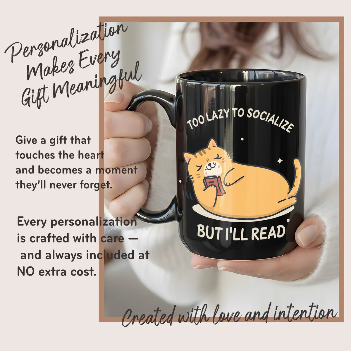 Too Lazy to Socialize Cat - Gift Mug - Faith In My Bag is a brand operated by Gemini Clothing LLC