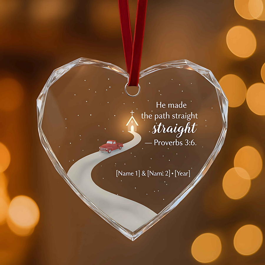 Proverbs 3:6 Bible Verse Personalized Christmas Ornament