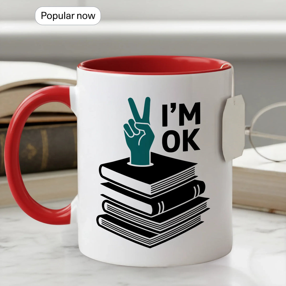 I'm OK Bookish Reading - Gift Mug - Faith In My Bag is a brand operated by Gemini Clothing LLC