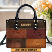 Christianartbag Handbags, I Am Strong I Am Loved Leather Bags, Personalized Bags, Gifts for Women, Christmas Gift, CABLTB01300723.