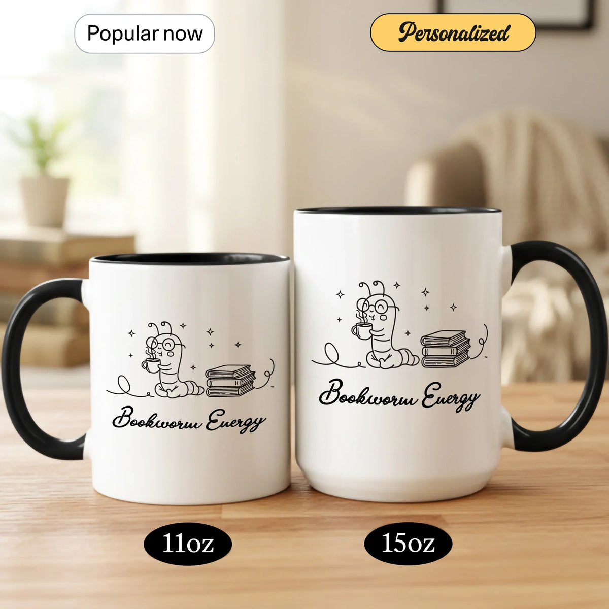 Bookworm Energy - Personalized Gift Mug - Faith In My Bag is a brand operated by Gemini Clothing LLC