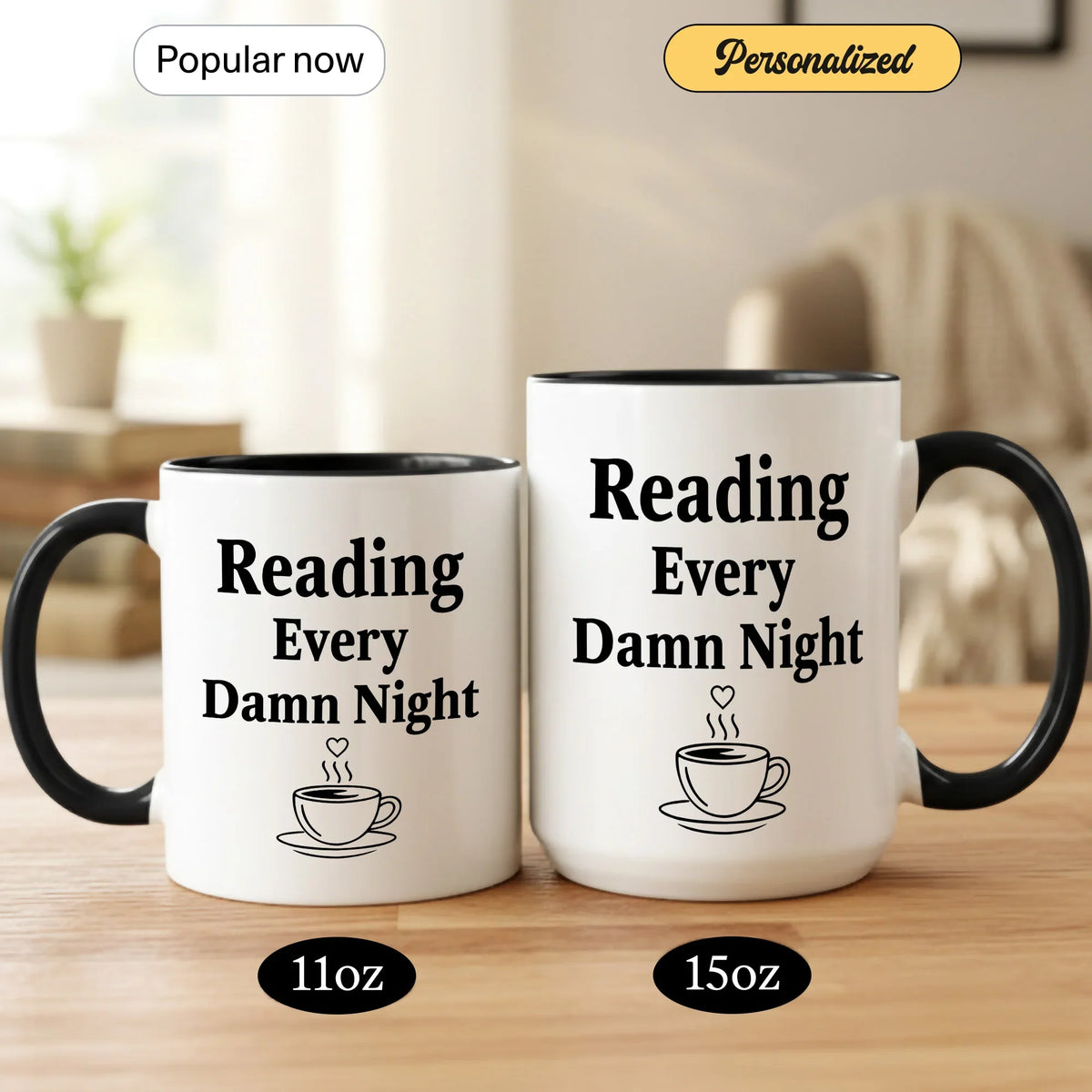 Late-Night Reading - Personalized Gift Mug - Faith In My Bag is a brand operated by Gemini Clothing LLC