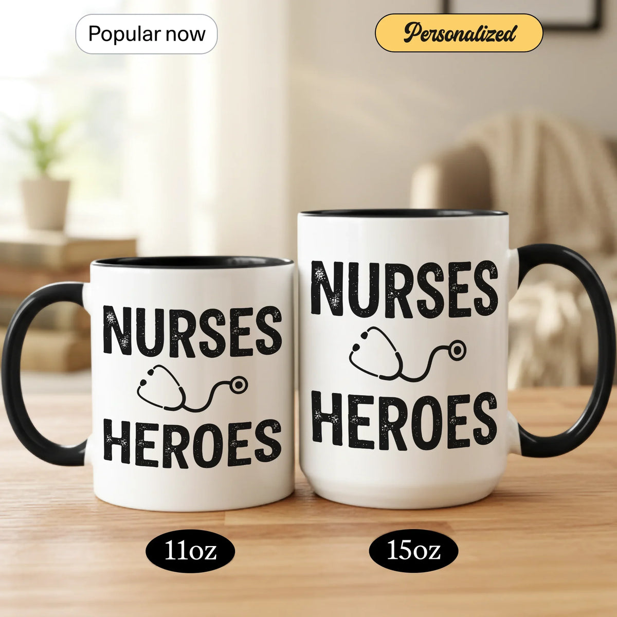 Nurses Are Heroes - Personalized Gift Mug - Faith In My Bag is a brand operated by Gemini Clothing LLC