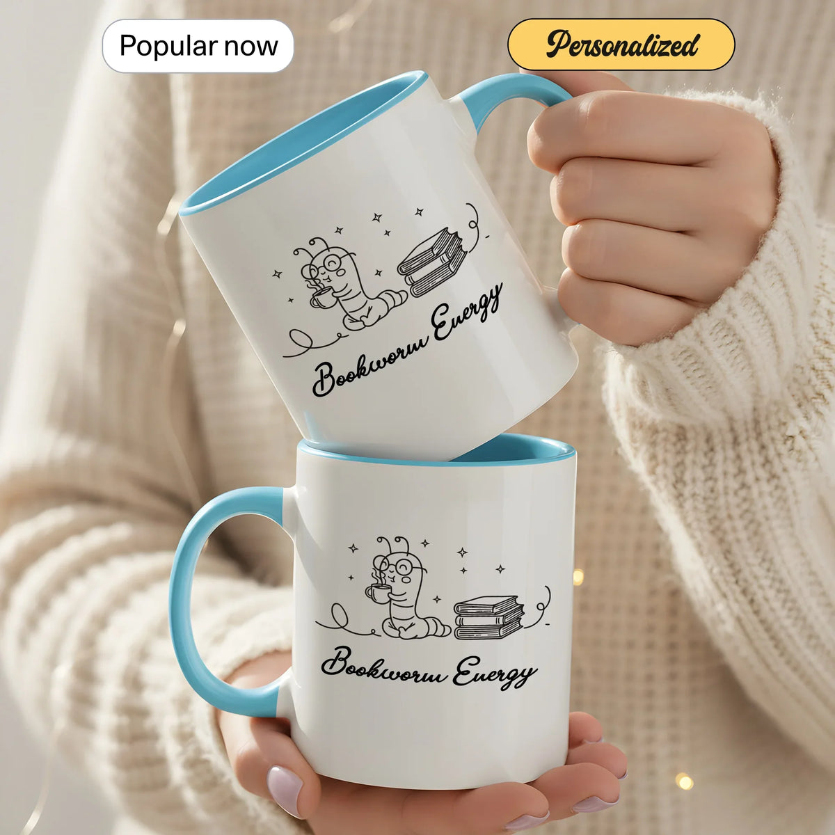 Bookworm Energy - Personalized Gift Mug - Faith In My Bag is a brand operated by Gemini Clothing LLC