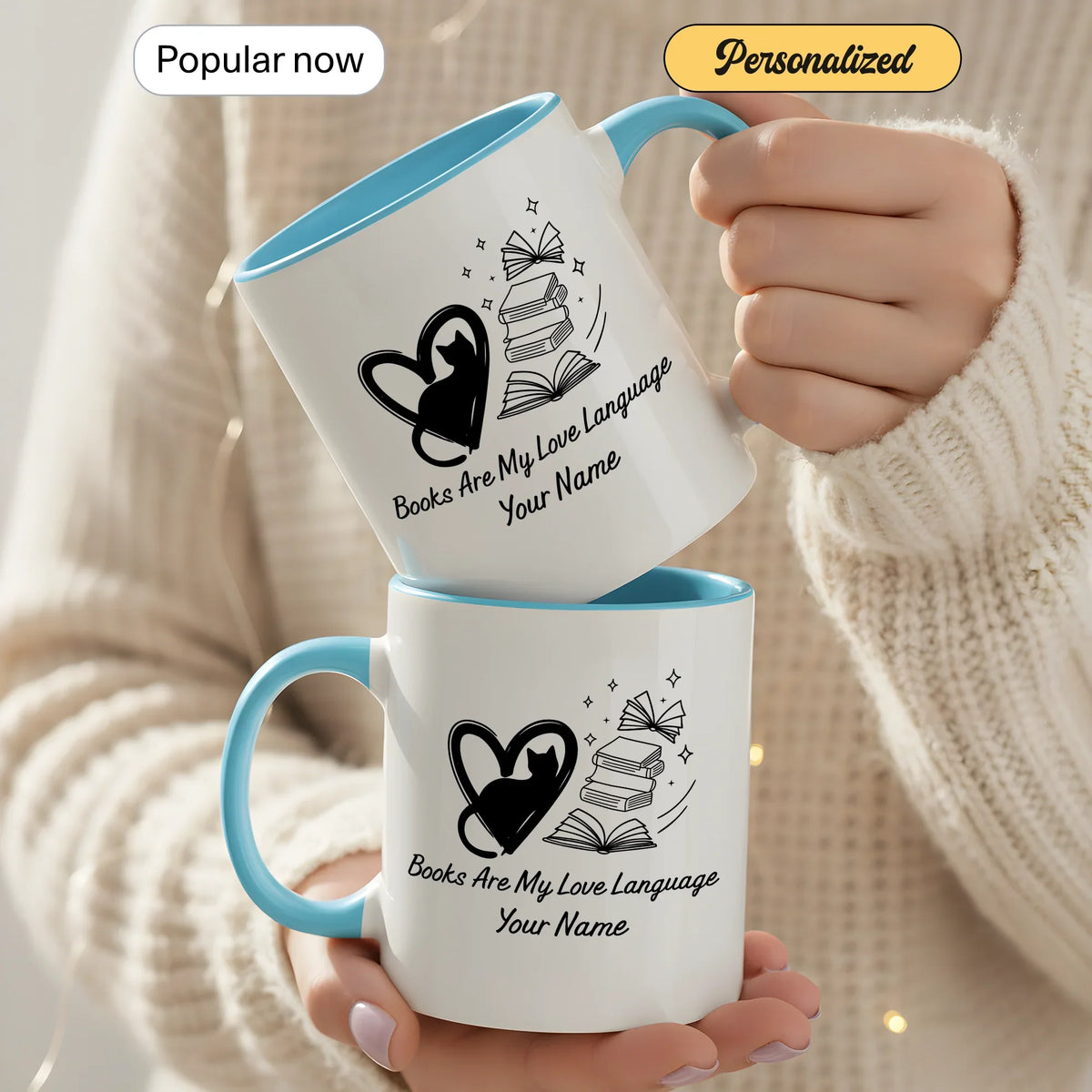 Books Are my Love Language - Personalized Gift Mug - Faith In My Bag is a brand operated by Gemini Clothing LLC