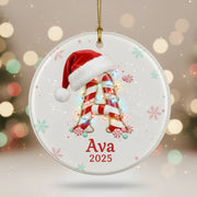 Candy Cane Alphabet 2025 2026 - Personalized Christmas Ornament - Faith In My Bag is a brand operated by Gemini Clothing LLC