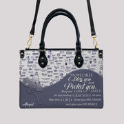 Christian Personalized Leather Handbag Flower for Women – Custom Name & Scripture | CHRISTIANARTBAG