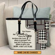 Christianart Handbag, Personalized Hand Bag, For I Know The Plans I Have For You Jeremiah 29:11, Personalized Gifts, Gifts for Women.