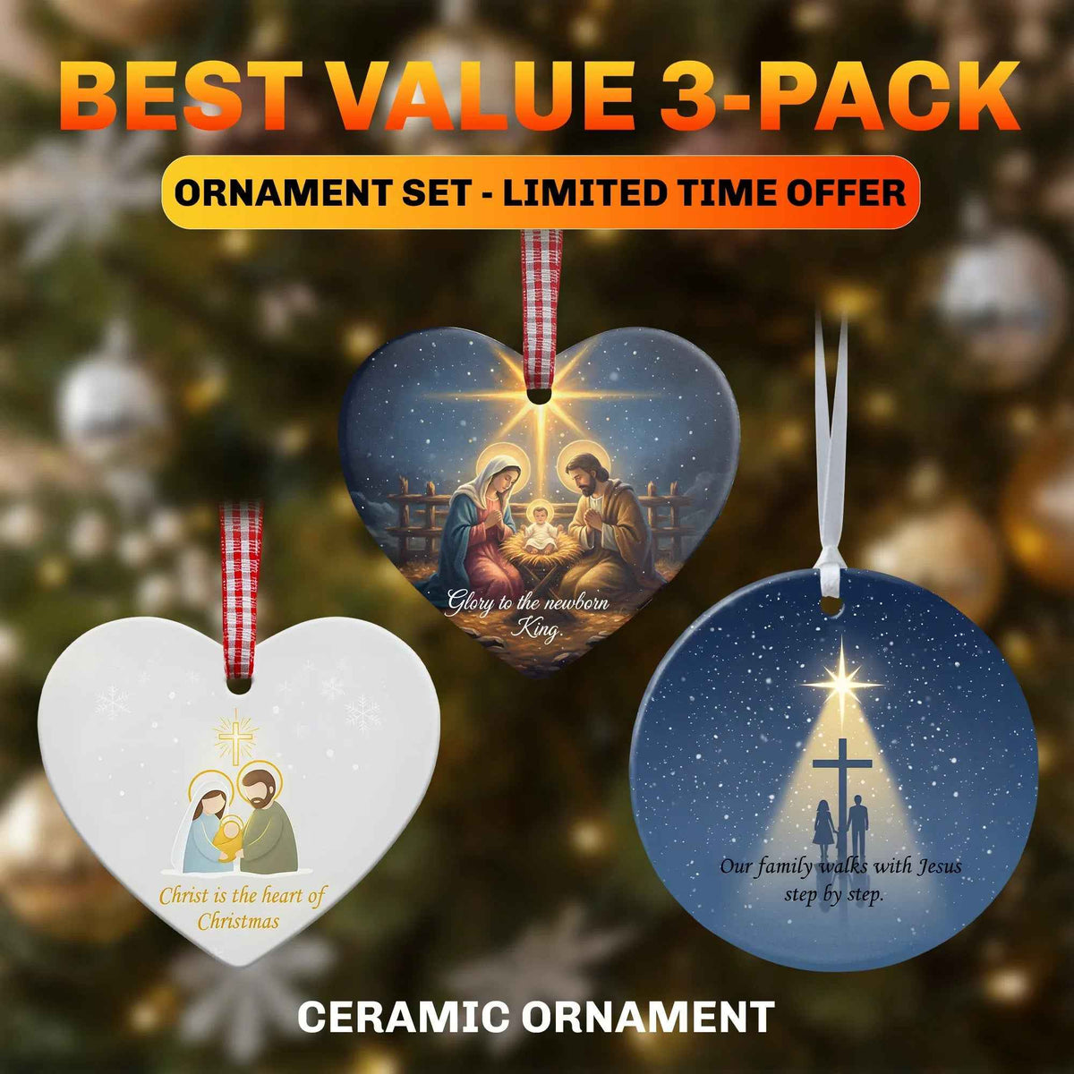 Christmas Set of 3 - Christmas Ornament - Gift Onm85 Copy