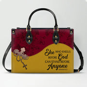 Custom Christian Leather Handbag – Personalized Name, Color & Bible Verse | CHRISTIANARTBAG