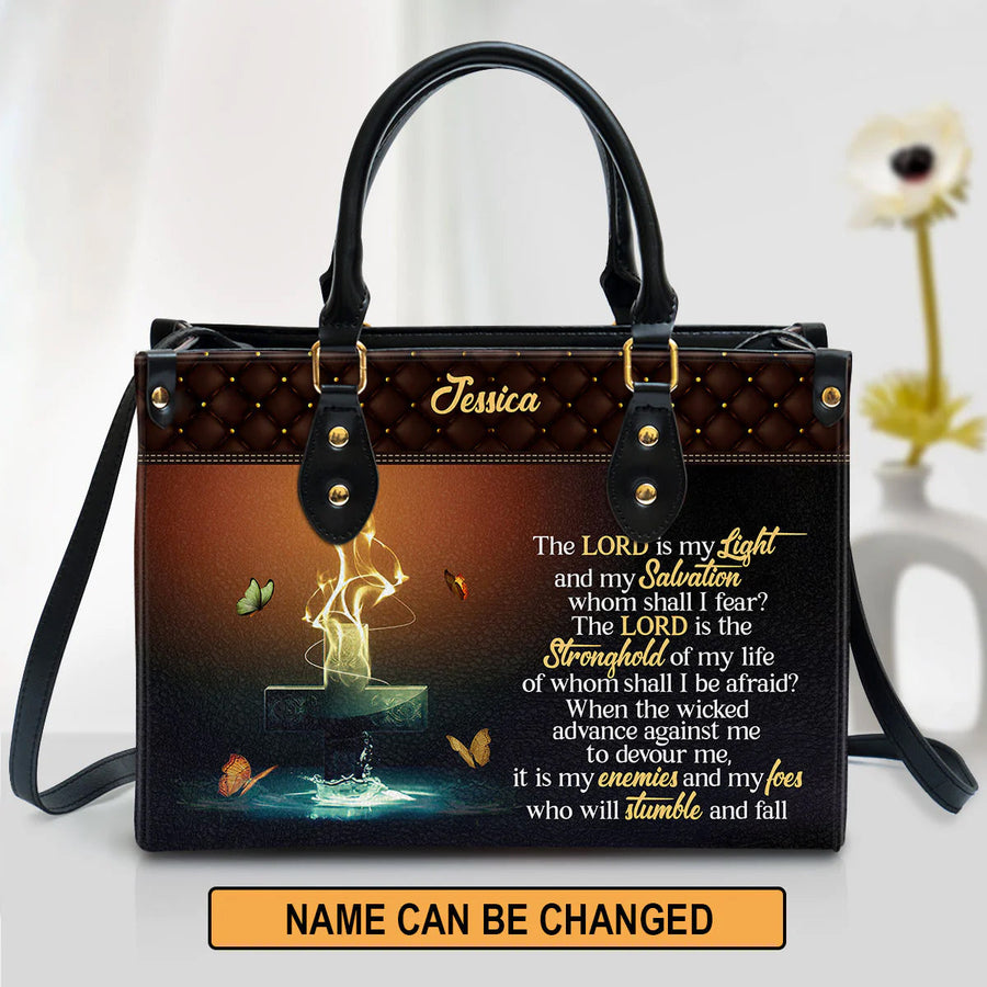 Personalized Christian Handbag - The Lord Is My Light & My Salvation